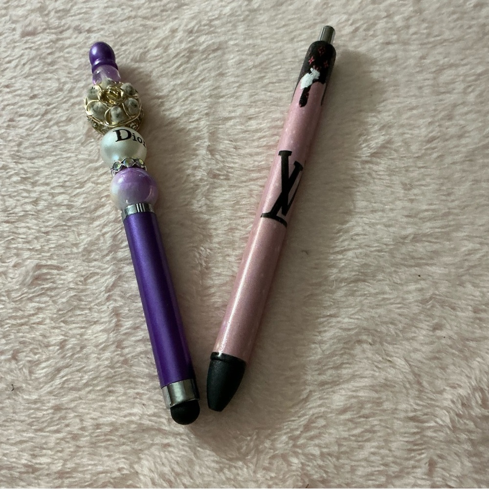 One Dior Stylist and one Louis Vuitton Gel Pen Handmade Upcycled